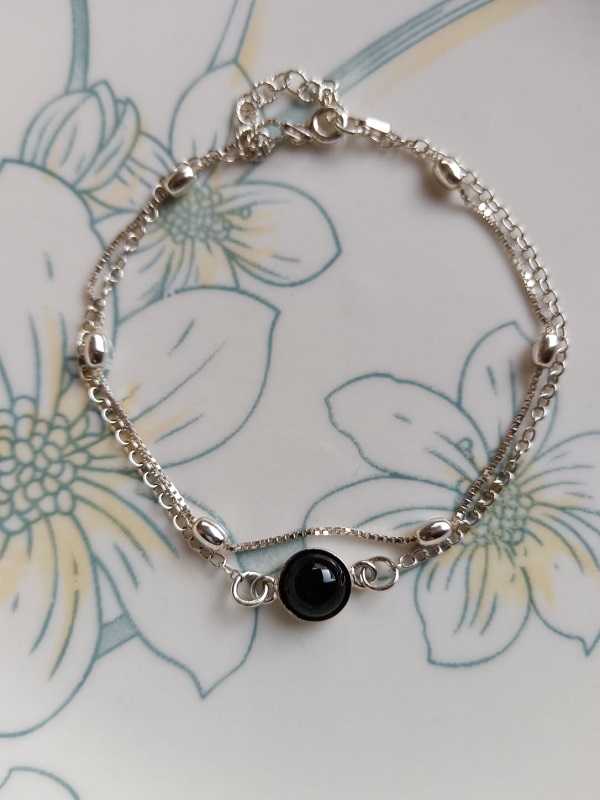 pulsera doble con piedra 1